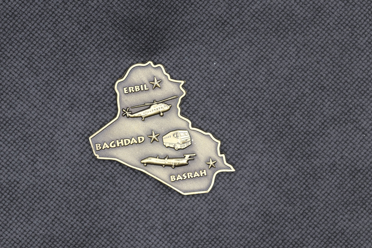 U.S. Department of State "Mission Iraq" Custom Shape Challenge Coin