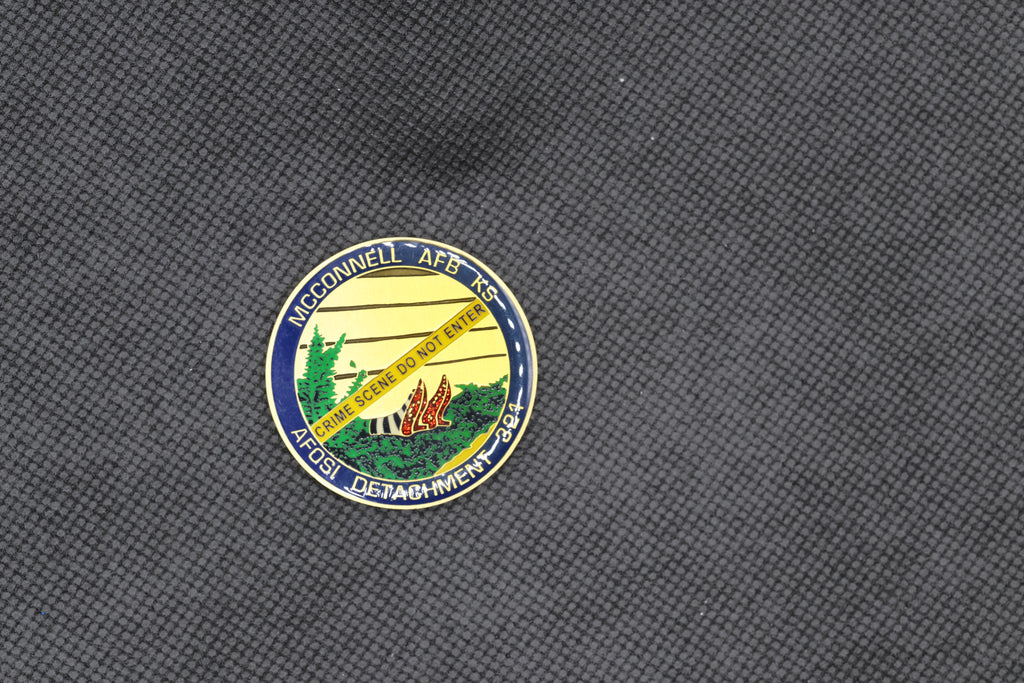 USAF AFOSI Detachment 324 McConnell AFB "Crime Scene" Challenge Coin
