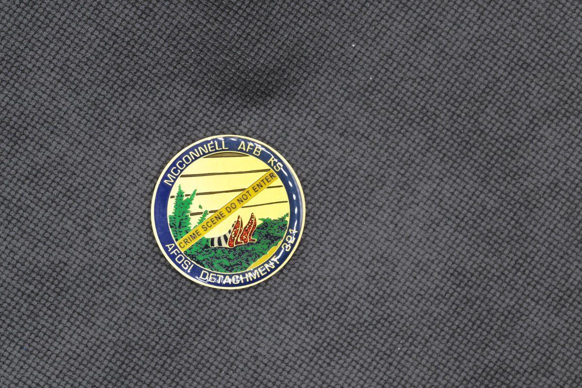 USAF AFOSI Detachment 324 McConnell AFB "Crime Scene" Challenge Coin