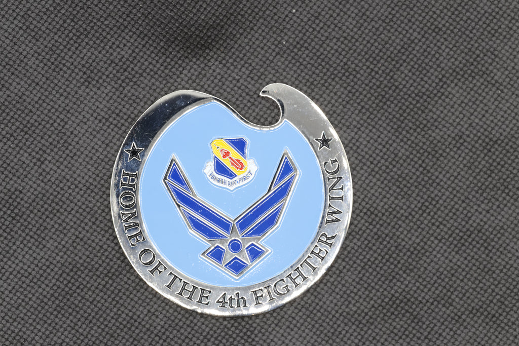 USAF Seymour Johnson AFB "Wings Over Wayne" Air Show Bottle Opener Challenge Coin