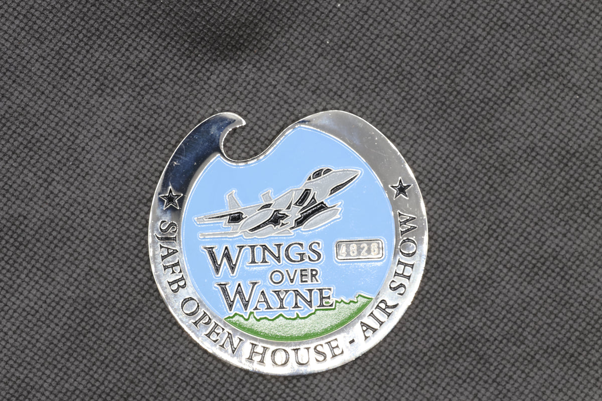 USAF Seymour Johnson AFB "Wings Over Wayne" Air Show Bottle Opener Challenge Coin