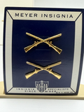 NS Meyer U.S. Army Infantry Crossed Rifles Insignia Pair on Original Card New York Matching Set