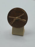 U.S. Army Infantry Collar Disk – Crossed Rifles (WWII–Post‑War Era, Bronze with Dark Patina)