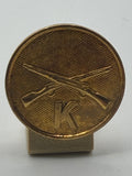 U.S. Army Infantry Collar Disk – Crossed Rifles with “K” Designation (WWII–Post‑War Era)