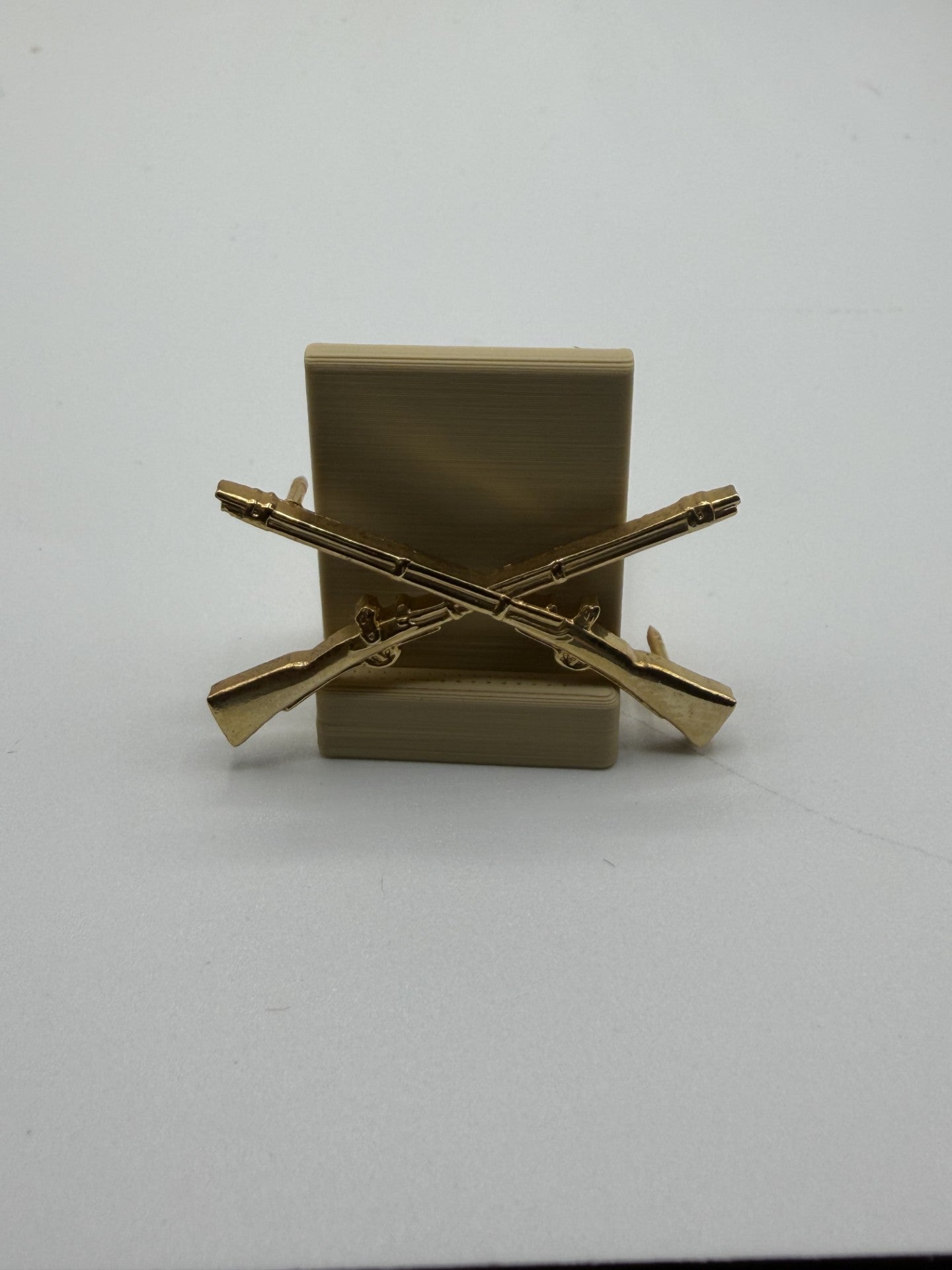 Vintage U.S. Army Infantry Crossed Rifles Branch Insignia Pair | Unmarked Clutch Back Set