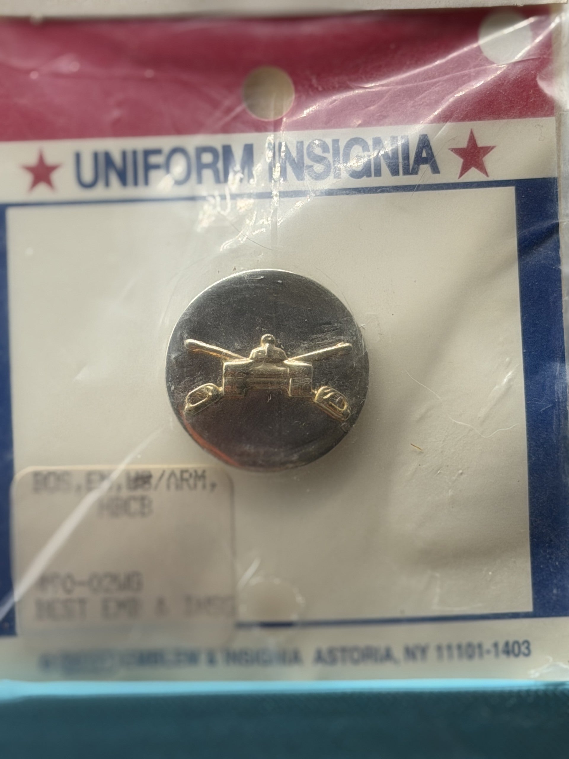 Armor Branch Insignia — Enlisted Collar Disc — Current Standard — Brand Variant 1 - individual — BEST Emblem and Insignia — Astoria, NY