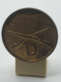 U.S. Army Infantry Collar Disk – Crossed Rifles with “D” Designation (Post‑WWII Variant)